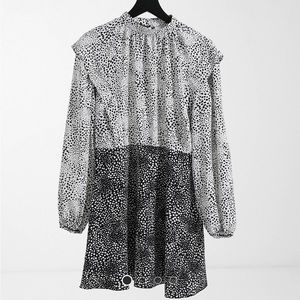 ASOS high neck pleated skater mini dress